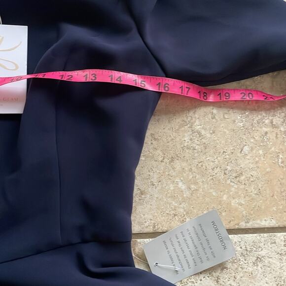 Gal Meets Glam Celeste Fit and Flare Dress Navy - Picture 11 of 14